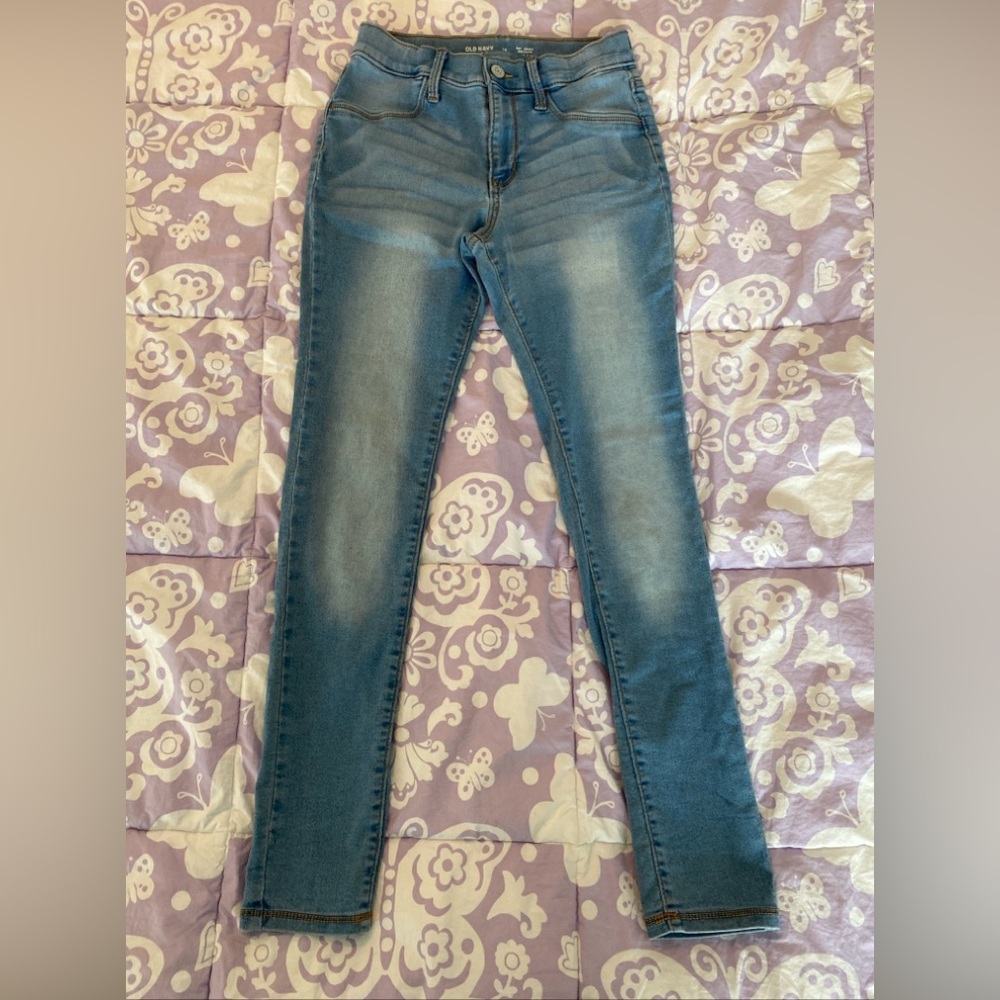 Old Navy ballerina jeggings Size 14 Built-in Tough 360 Stretch Button Fly Zipper